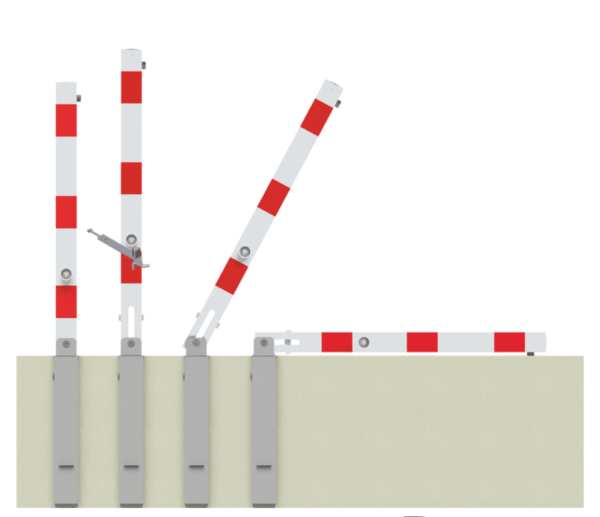 Kippbare Absperrpfosten